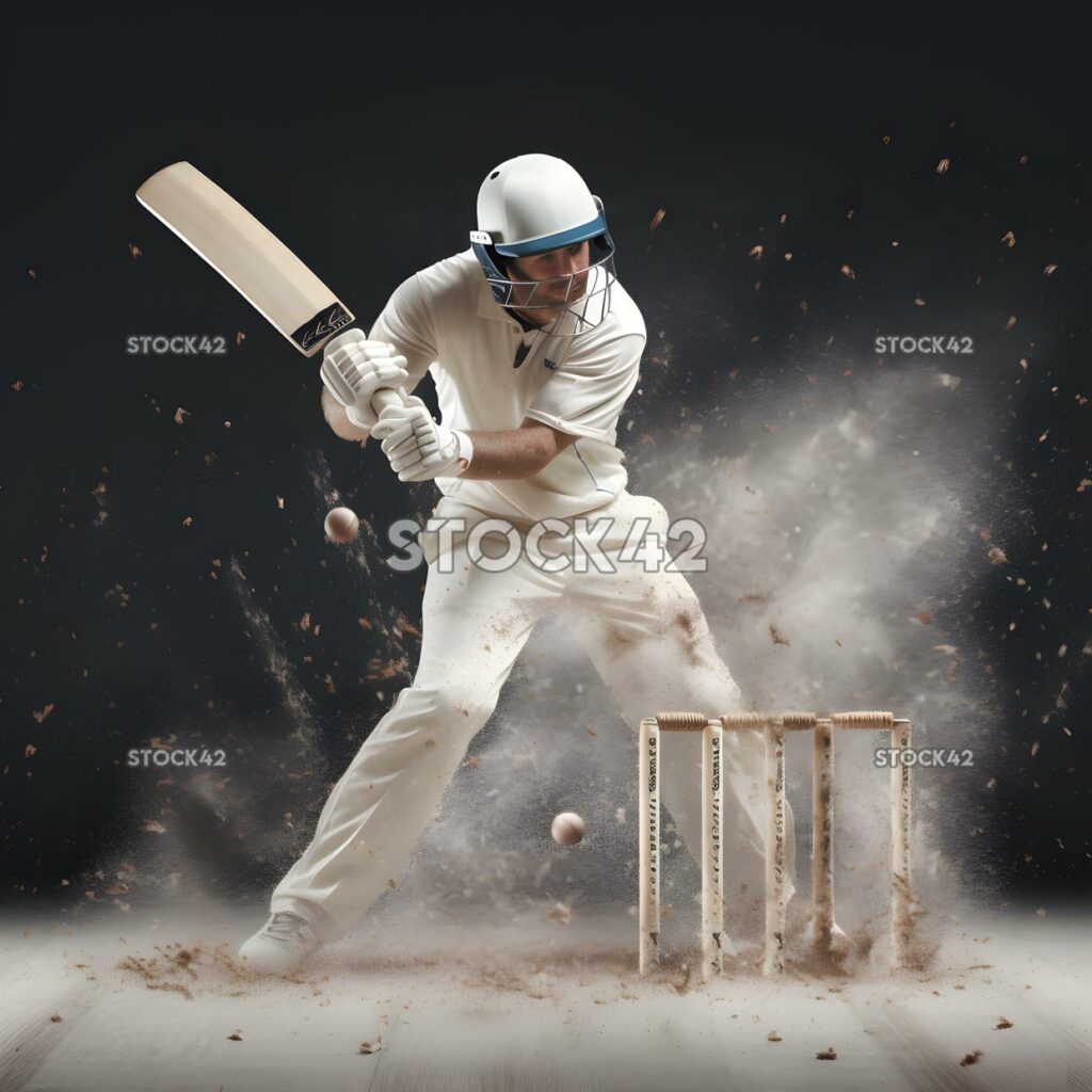 A batsman hitting a shot through midwicket Hyper-realisti