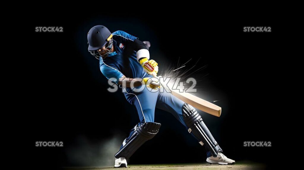 A batsman hitting a shot through point dynamic lightning