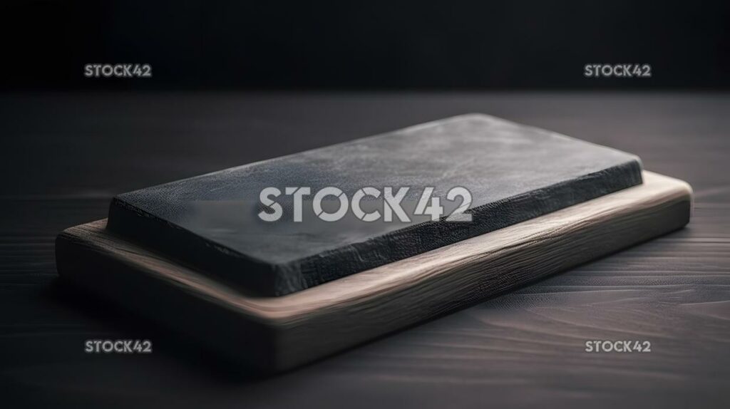 A chalkboard eraser on a tray near the board Hyper-realis