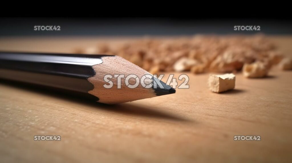 A close-up of a pencil and eraser on a desk Hyper-realist one