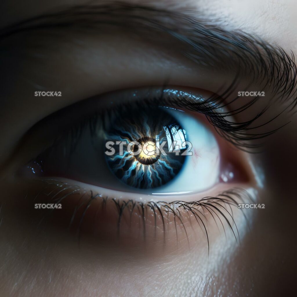 A close-up of a persons eyes wearing smart contact lenses two