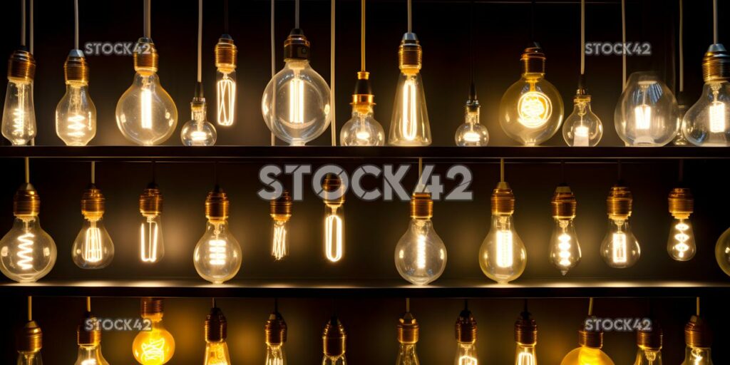 A collection of various types of light bulbs on a store s