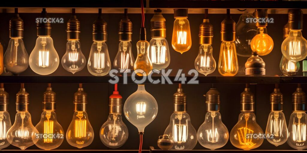 A collection of various types of light bulbs on a store s one