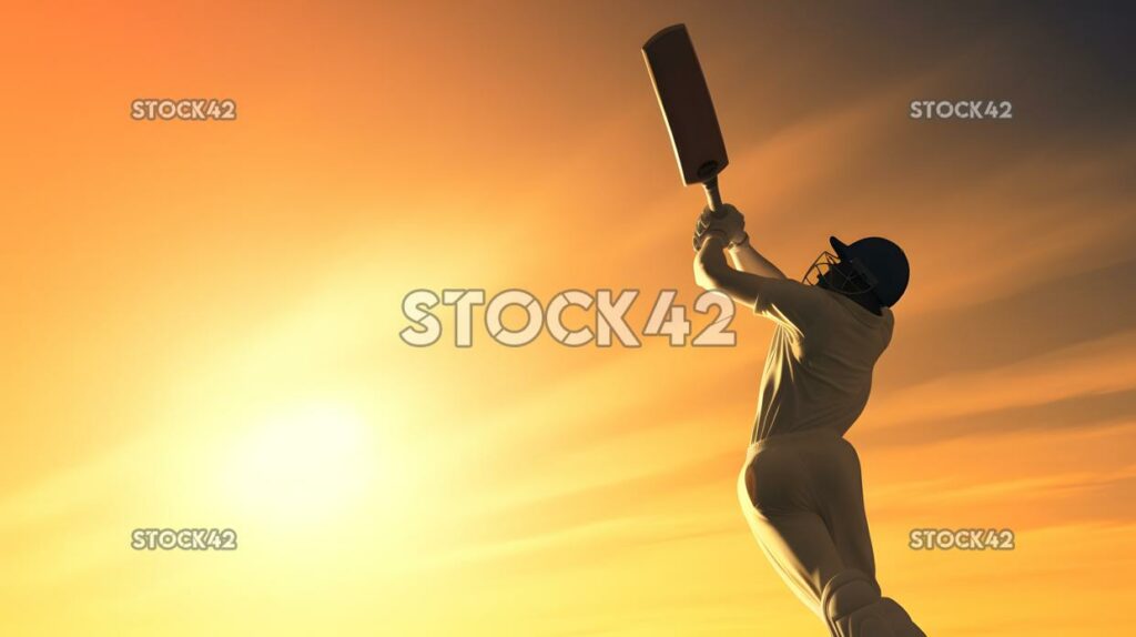 A cricket ball flying through the air towards a batsman one