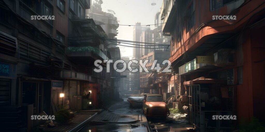 A cybernetic cityscape cinematic Hyper-realistic textures three