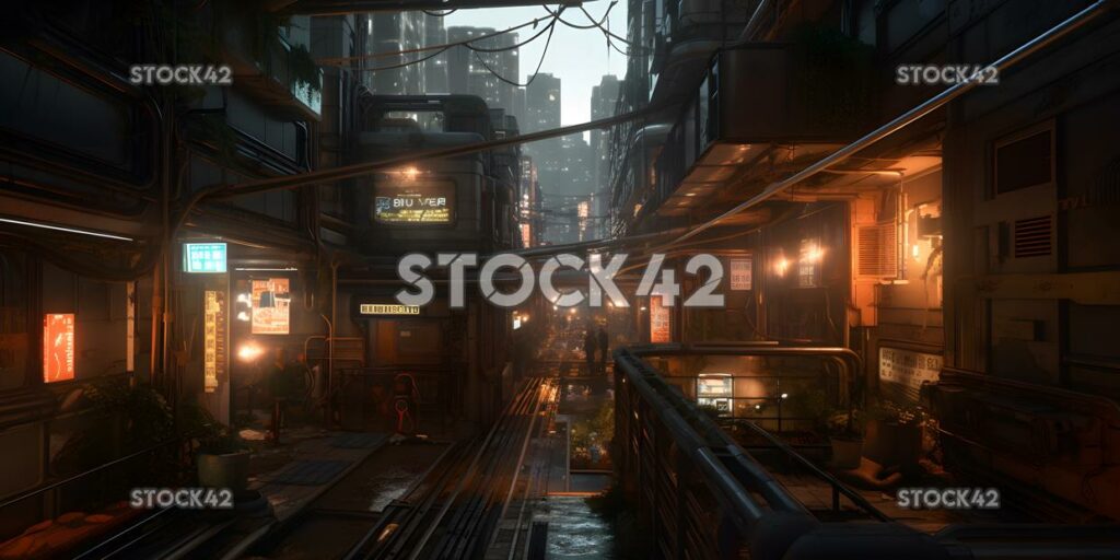 A cybernetic cityscape cinematic Hyper-realistic textures two