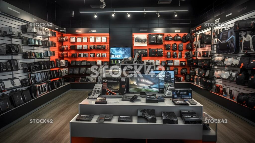 A display of various electronic gadgets and accessories i one