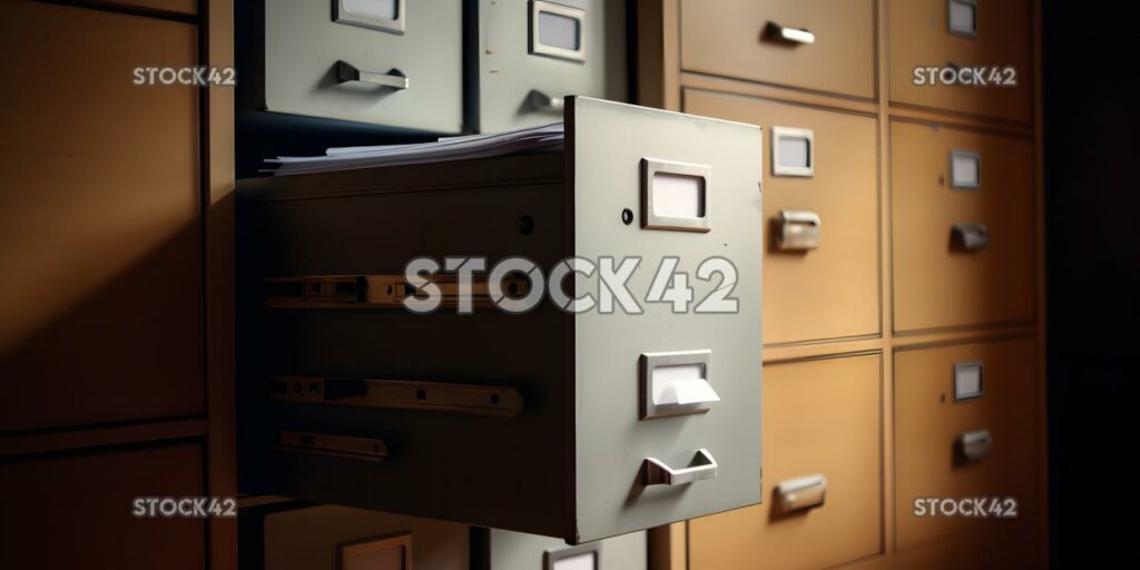 A filing cabinet with labeled folders containing importan one