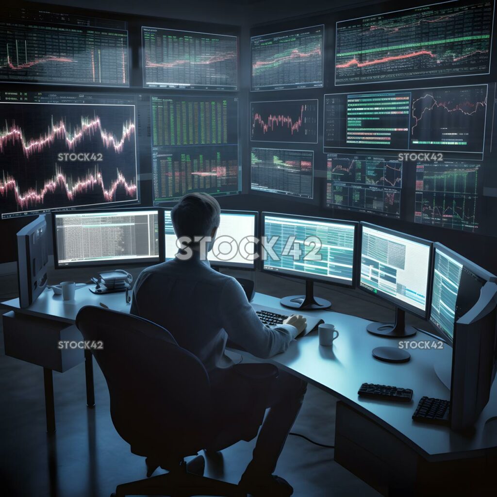 A financial analyst studying market trends and stock pric one