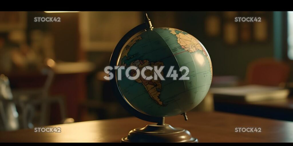 A globe sitting on a teachers desk cinematic