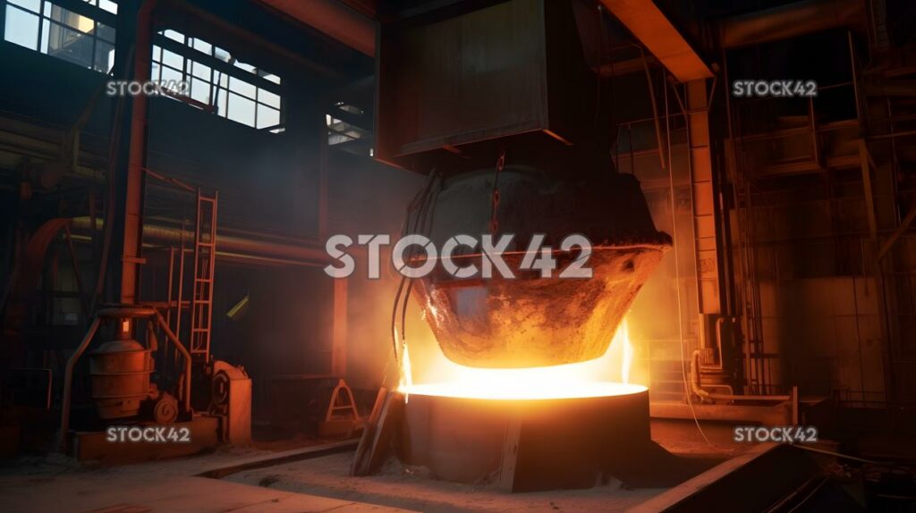 A large furnace used for melting and casting metal dynami