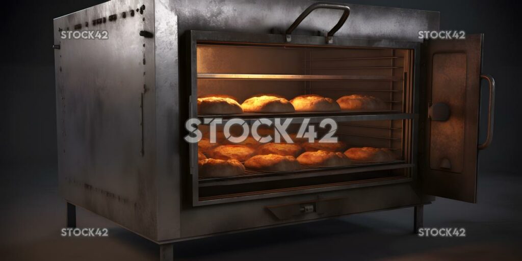 Un gran horno industrial para productos de panadería Hiperrealista