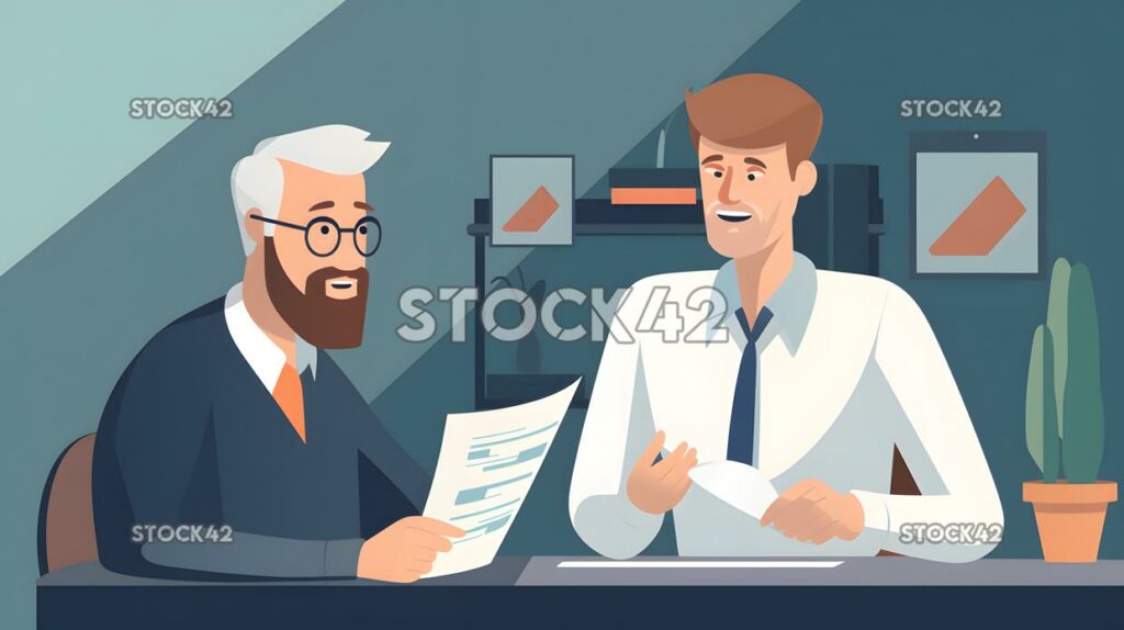 A manager conducting a performance review with an employe