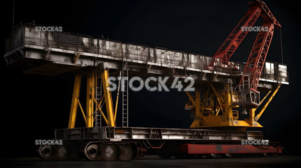 A massive industrial crane hoisting a heavy load Hyper-re