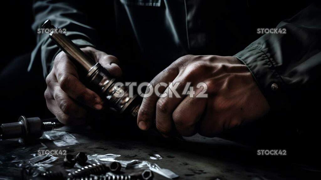 A mechanic using a torque wrench to tighten bolts on a ca one