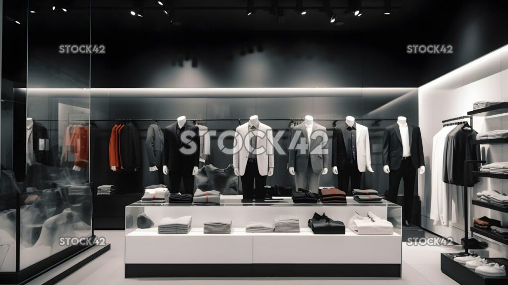 A modern and stylish clothing store with multiple display one