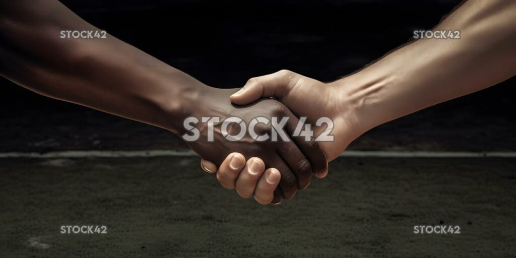 A pair of players shaking hands after a match showing mut