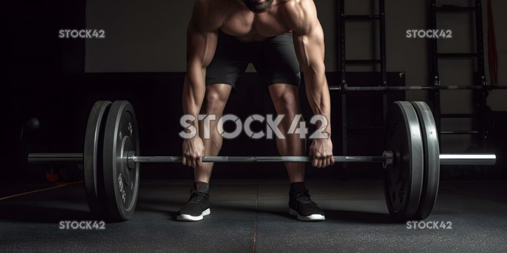 A person performing a deadlift with proper form using a b one