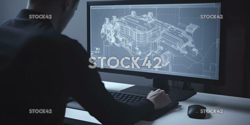 A person using a computer-aided design CAD software to cr