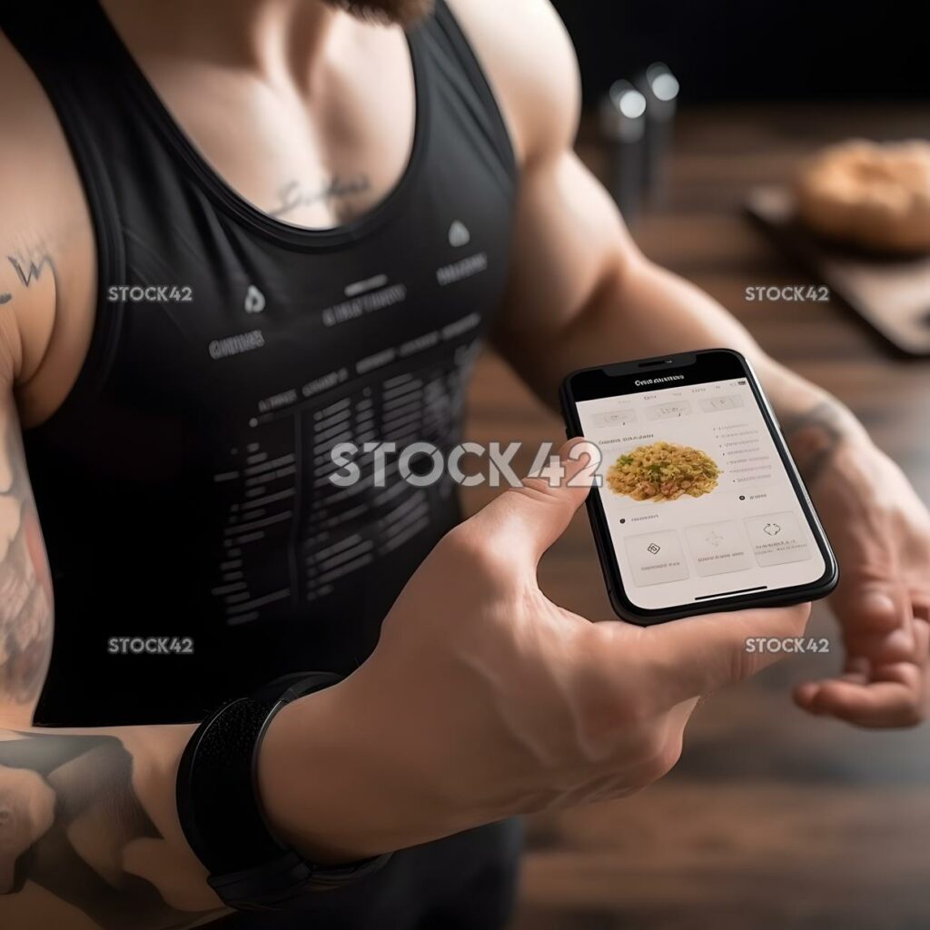 A person using a mobile app to track their caloric intake