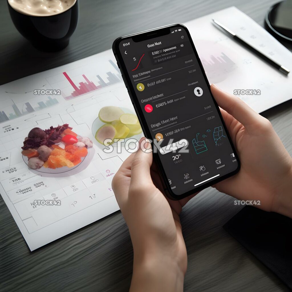 A person using a mobile app to track their caloric intake one