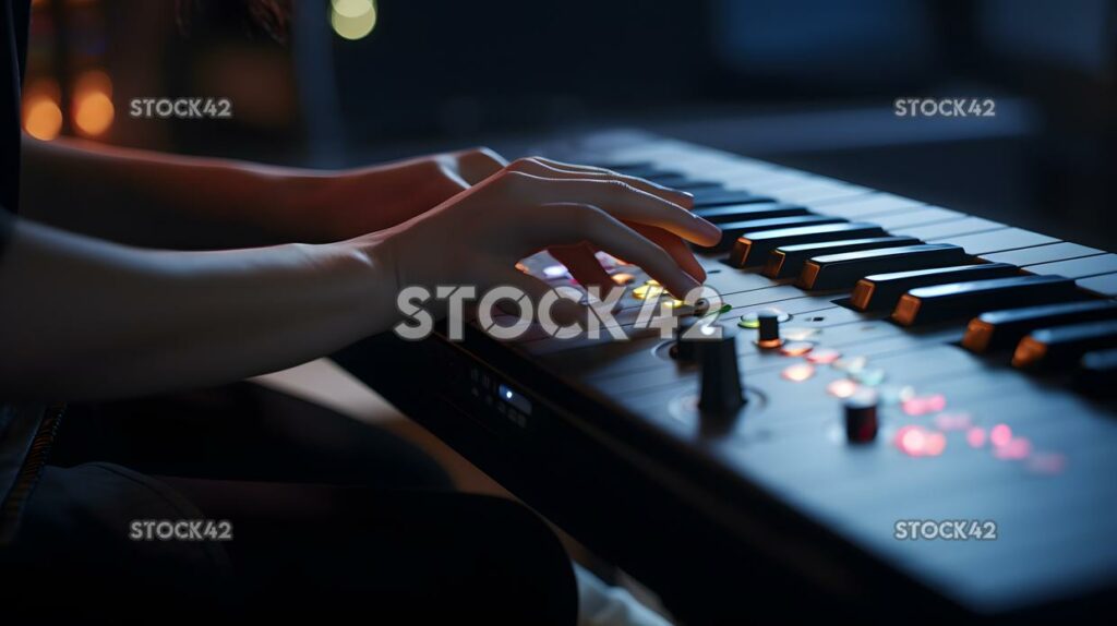 A person using a motion controller to play a music game o two