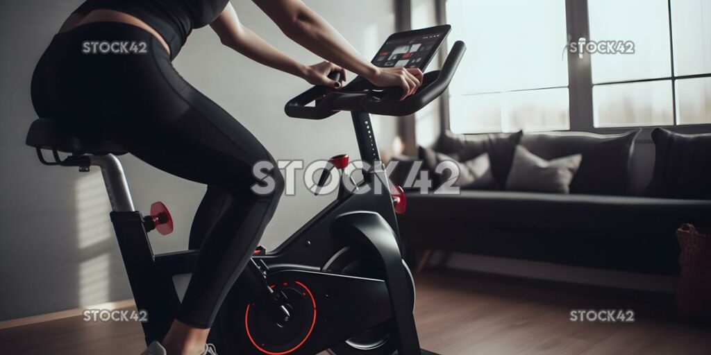 A person using a smart bike to track their distance trave