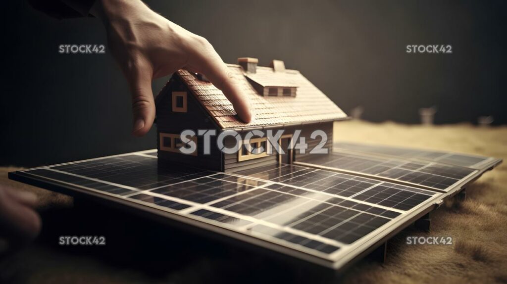 A person using a solar panel to generate electricity and_