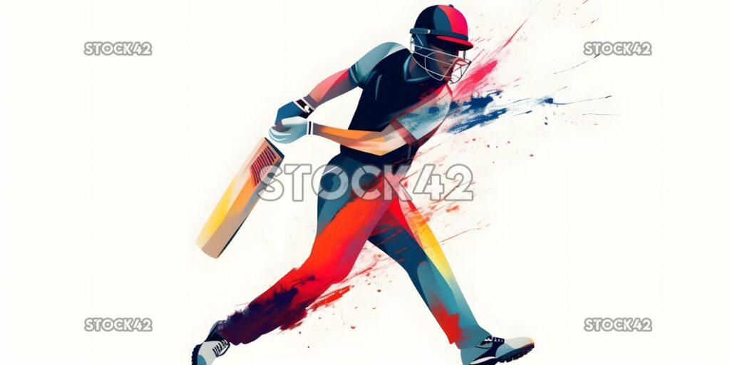 A player hitting a cricket ball with a powerful stroke co one