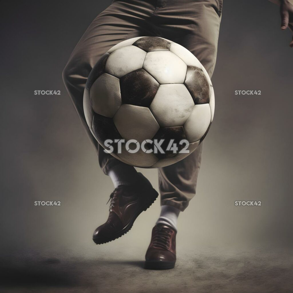 A player juggling a soccer ball with their feet Hyper-rea