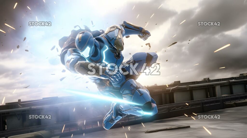 A player leaping into the air to make a smash shot their_