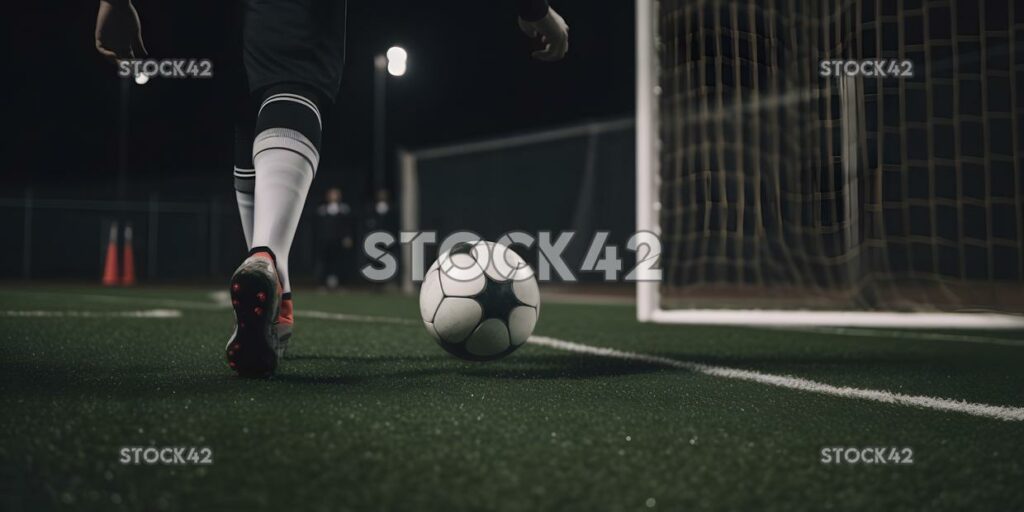 Un jugador marcando un gol con un tiro de chip