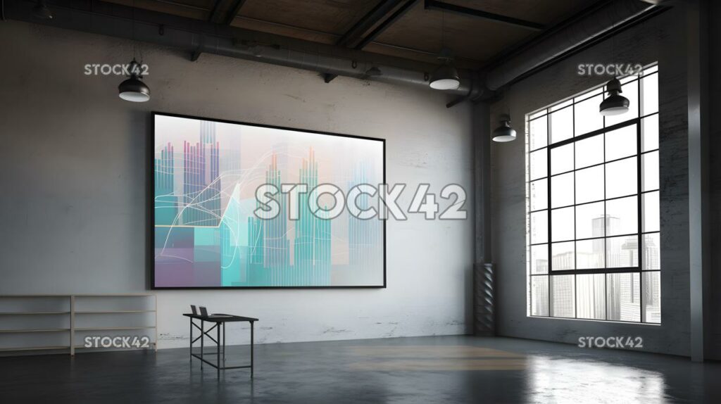 A projector screen displaying a sales presentation Hyper-