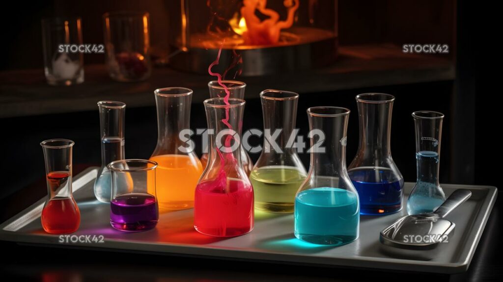 A science experiment set up with a Bunsen burner and beak one