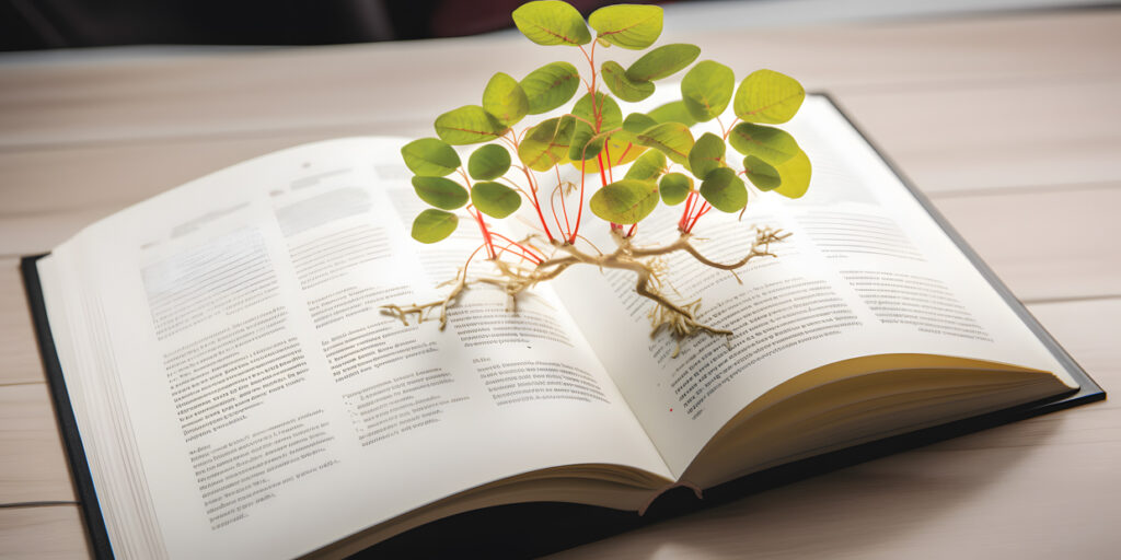 A science textbook open to a chapter on photosynthesis