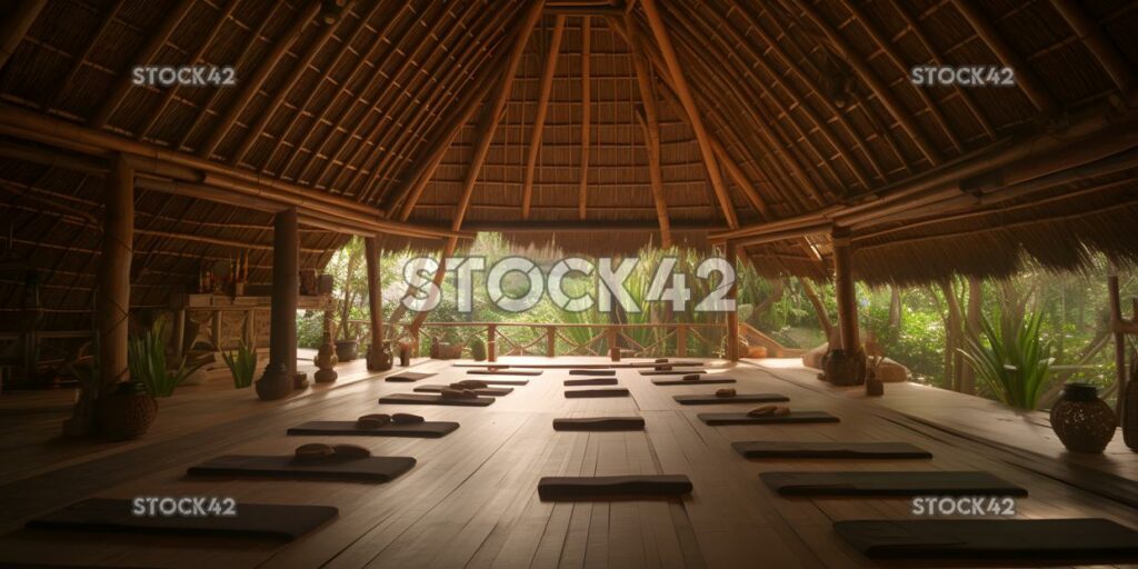 A serene and peaceful yoga retreat with fresh and healthy one