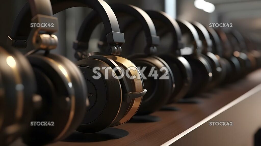 A set of high-end headphones on display in a store Hyper-