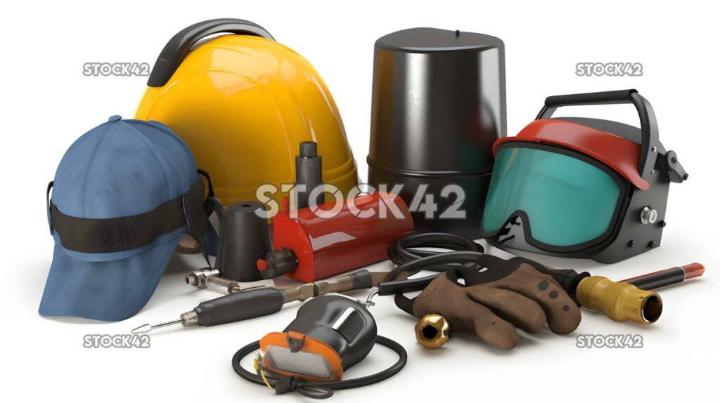 A set of welding equipment including gas torches and safe