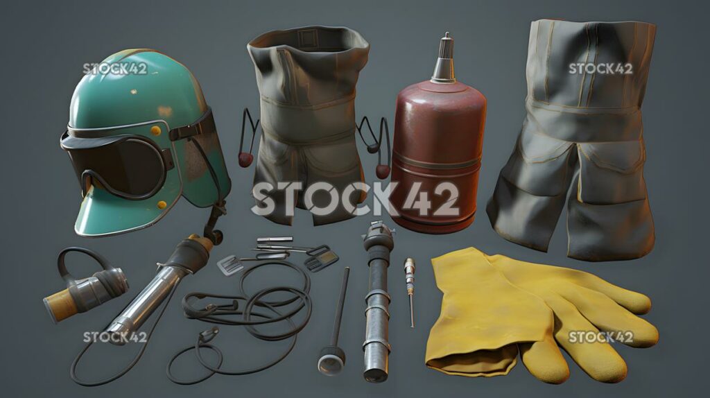 A set of welding equipment including gas torches and safe one