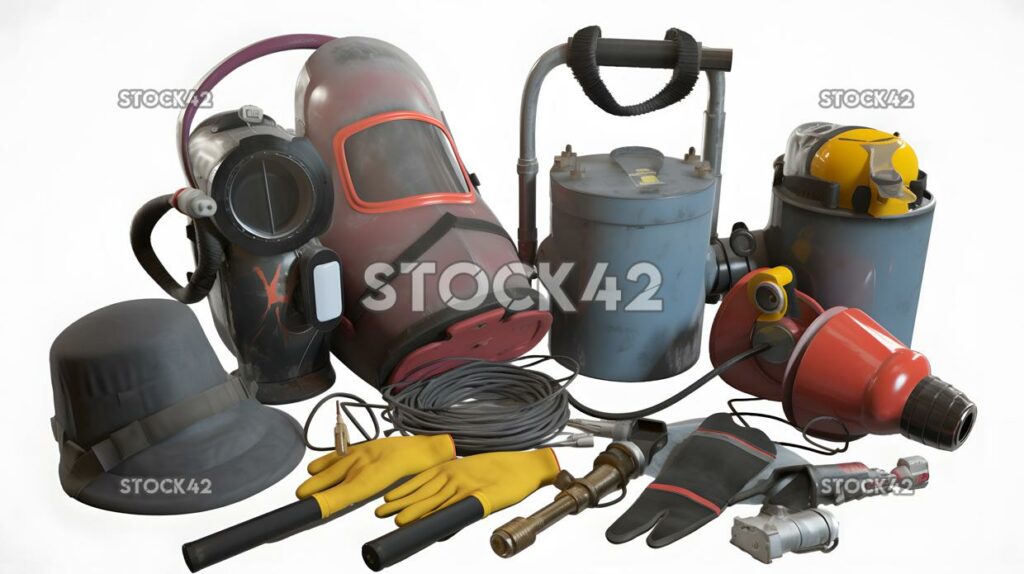 A set of welding equipment including gas torches and safe three