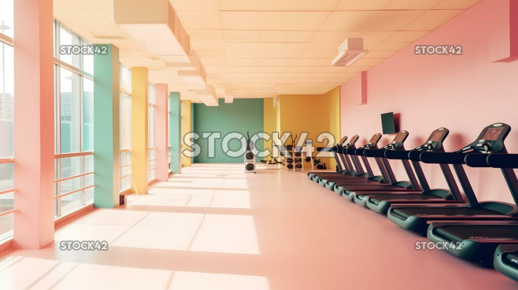 A sports facility or gym with exercise equipment but no o