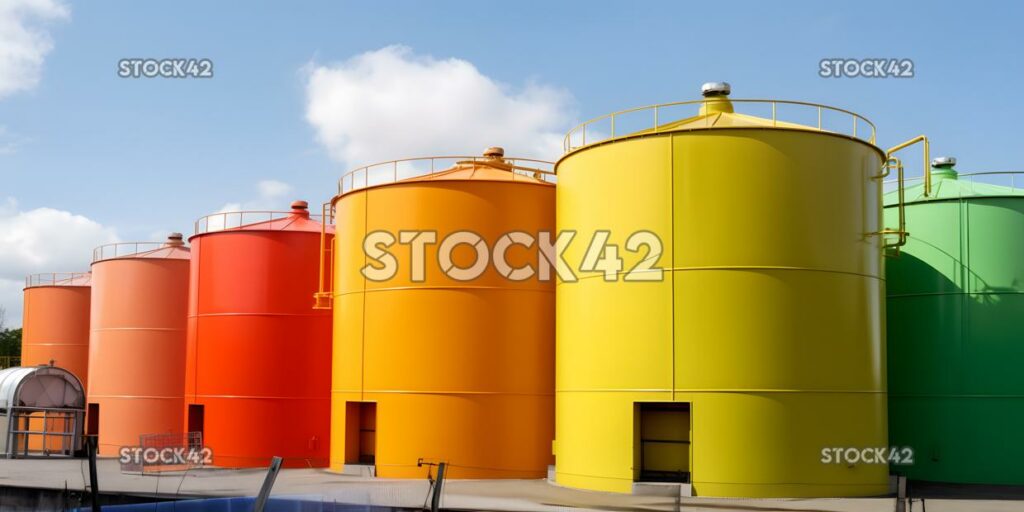 A storage tank for liquid chemicals in a chemical plant c one