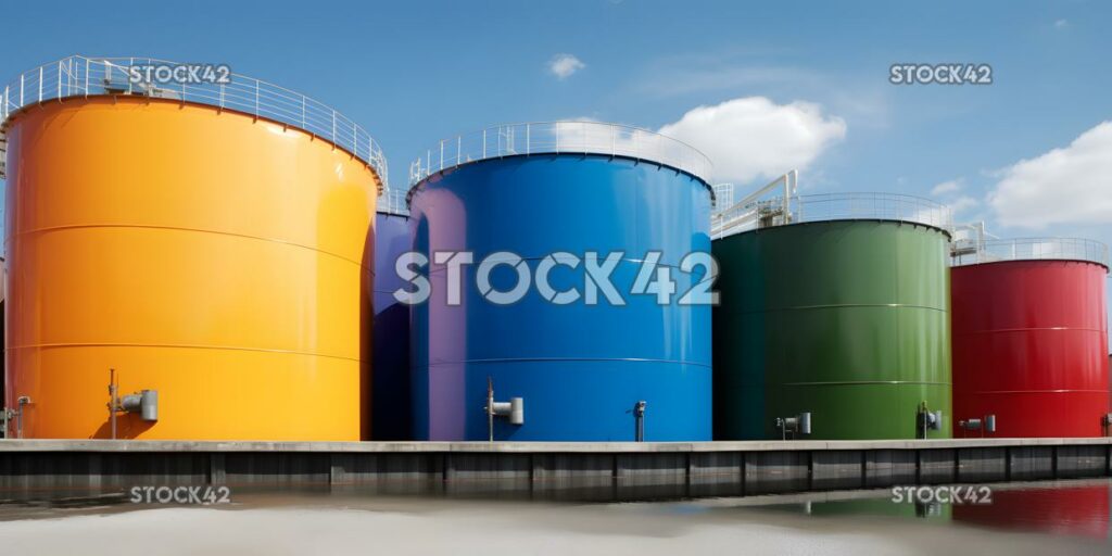 A storage tank for liquid chemicals in a chemical plant c two