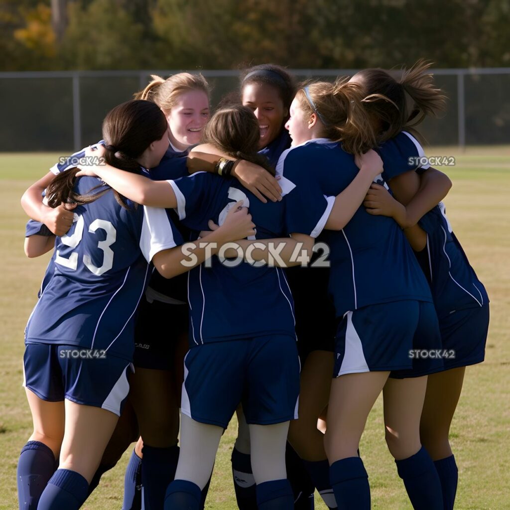 A team celebrating after winning a game