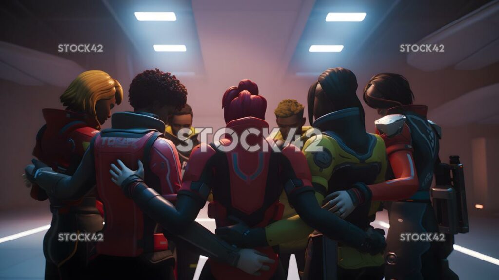 A team huddling together before the game dynamic lightnin one