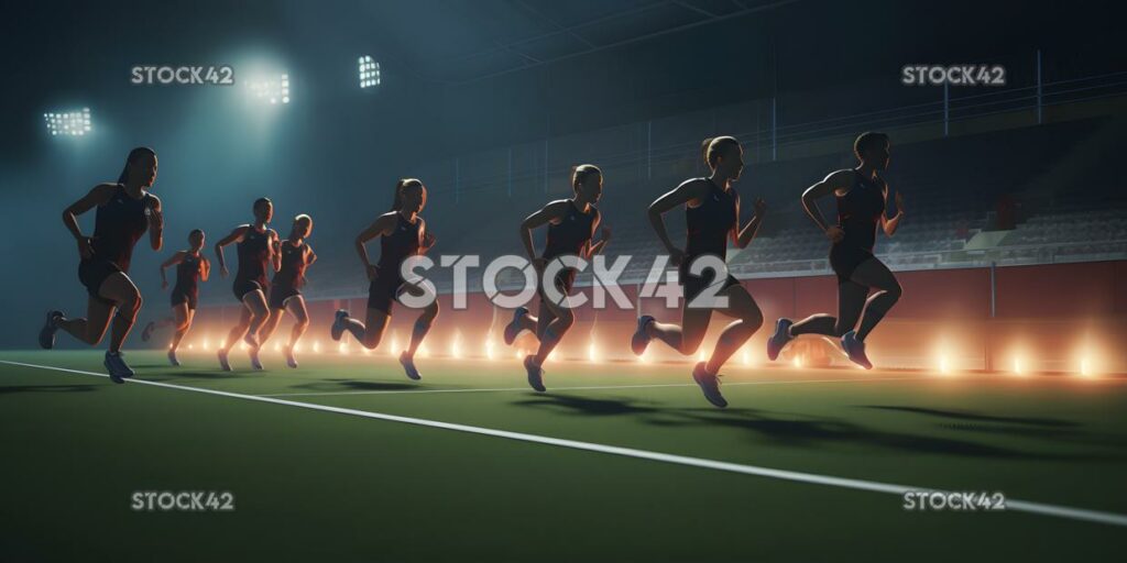 A team running drills to improve their fitness during pra