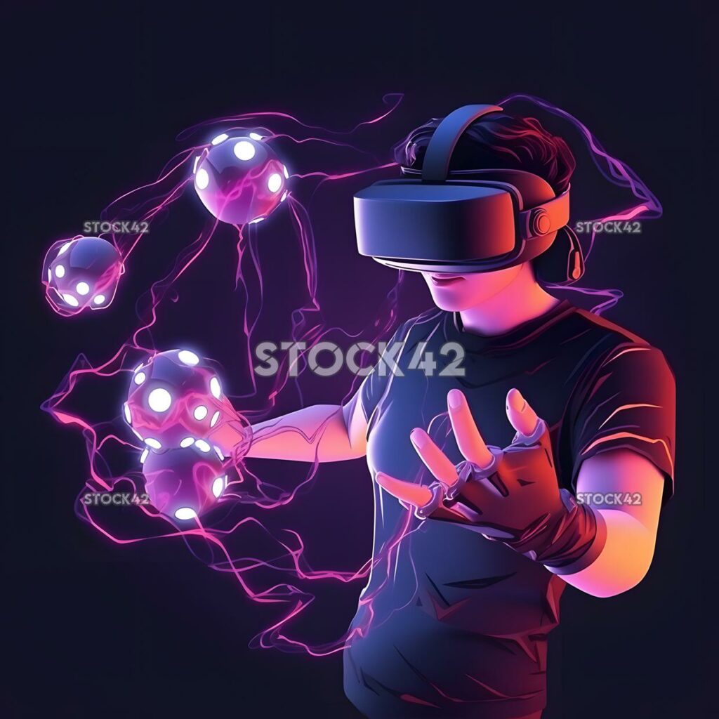 A virtual reality headset and hand controllers enabling a three