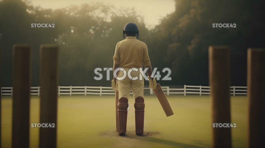 Ein Wicketkeeper, der hinter den Stümpfen steht, filmisch