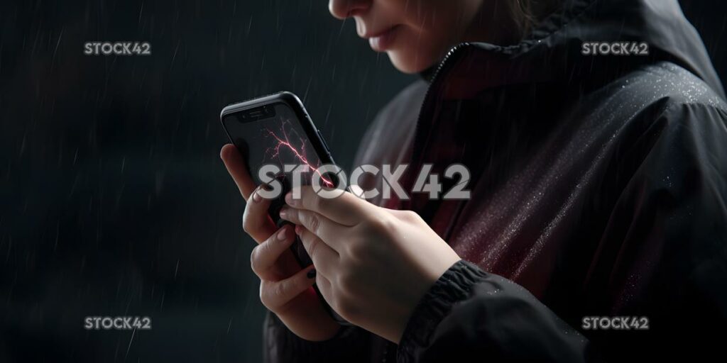 A woman using a smartphone to access company emails Hyper