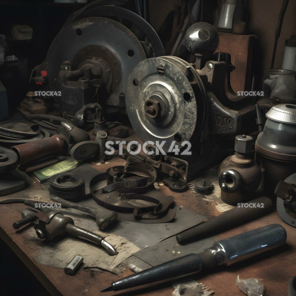 A workshop filled with metalworking tools such as grinder three